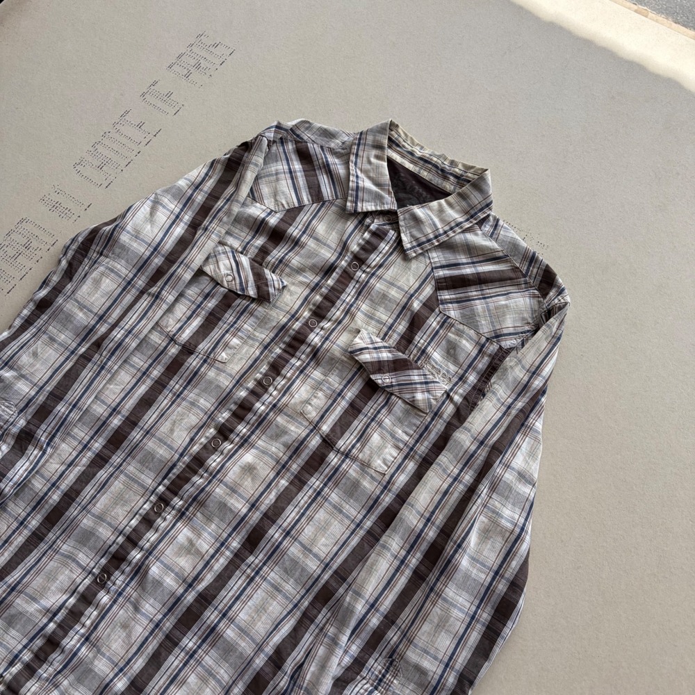 Y2K Ecko Unltd Plaid Western Pearl‎ Snap Shirt